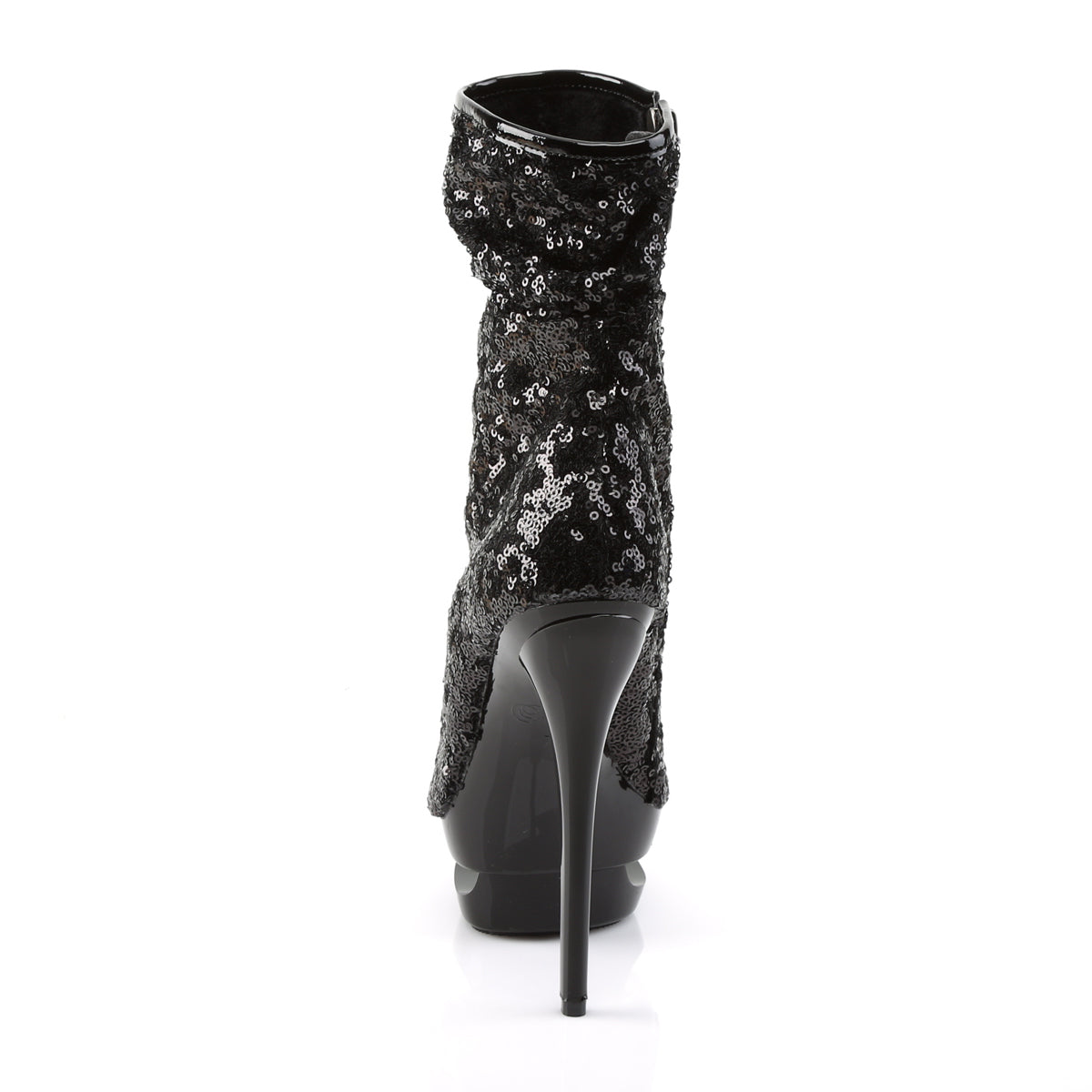BLONDIE-R-1008 *6" Heel, 1 1/2" PF Sequined Open Toe Ankle Boot