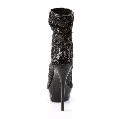 BLONDIE-R-1008 *6" Heel, 1 1/2" PF Sequined Open Toe Ankle Boot