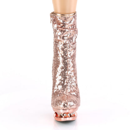 BLONDIE-R-1009 *6" Heel, 1 1/2" PF Sequined Ankle Boot, Side Zip