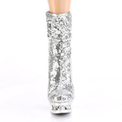 BLONDIE-R-1009 *6" Heel, 1 1/2" PF Sequined Ankle Boot, Side Zip