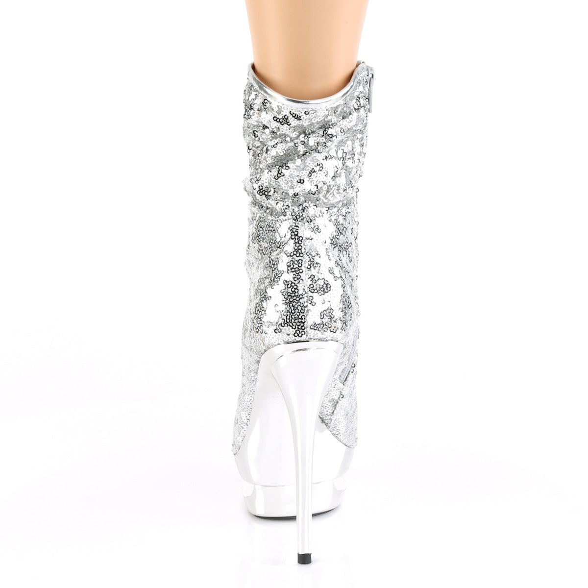 BLONDIE-R-1009 *6" Heel, 1 1/2" PF Sequined Ankle Boot, Side Zip