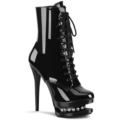 BLONDIE-R-1020 *6" Heel, 1 1/2" PF Lace-Up Front Ankle Boot, Side Zip