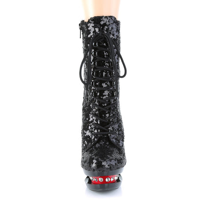 BLONDIE-R-1020 *6" Heel, 1 1/2" PF Lace-Up Front Ankle Boot, Side Zip