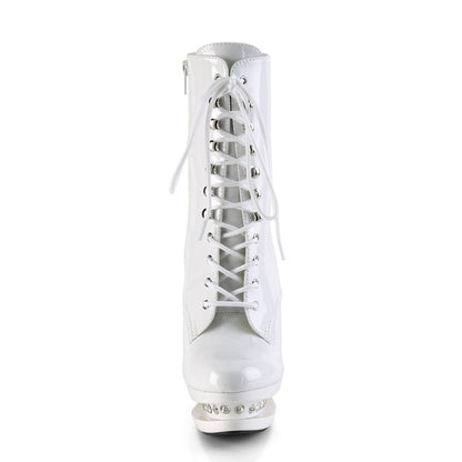 BLONDIE-R-1020 *6" Heel, 1 1/2" PF Lace-Up Sequined Ankle Boot, Side Zip