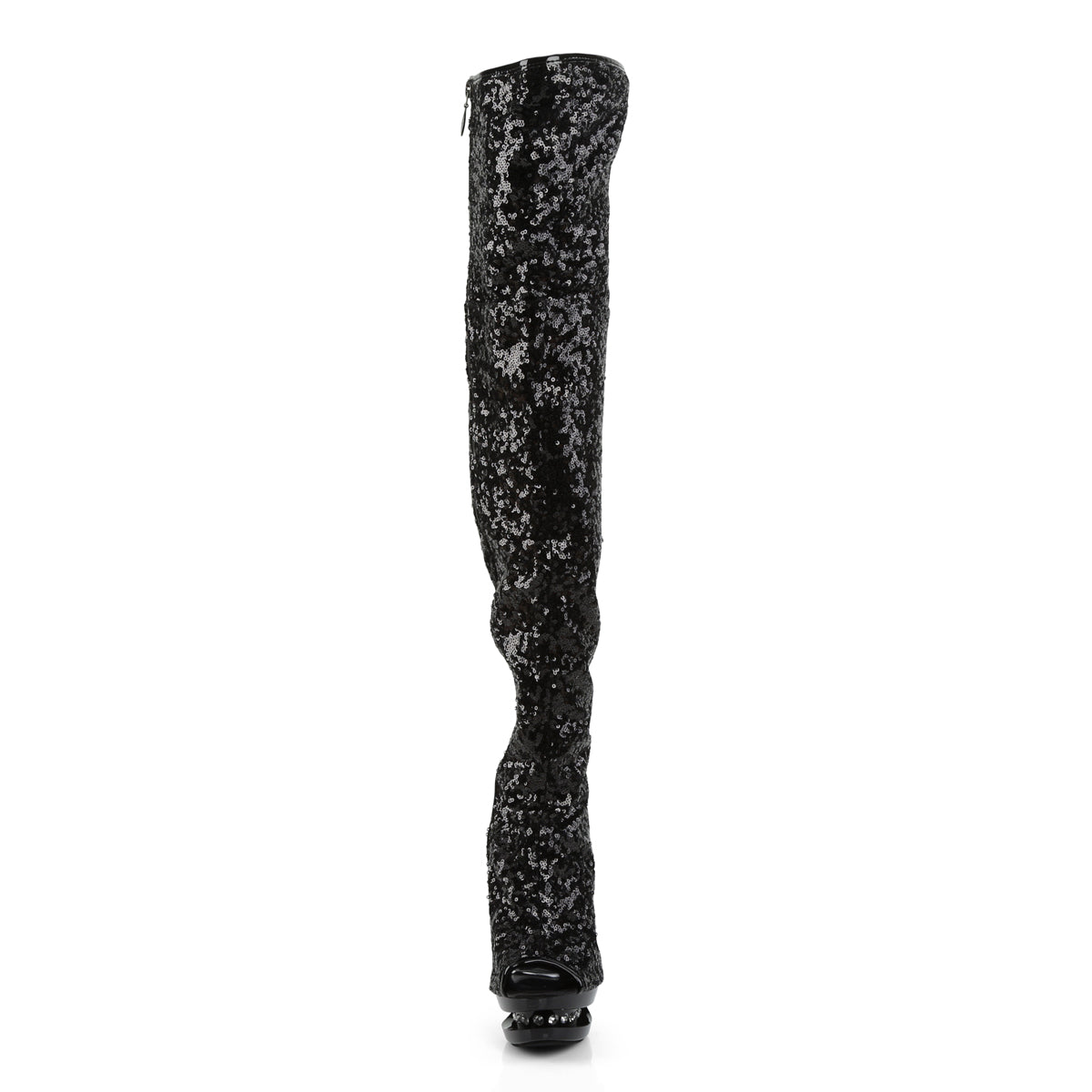 BLONDIE-R-3011 6" Heel, 1 1/2" Dual PF Open Toe Thigh Boot