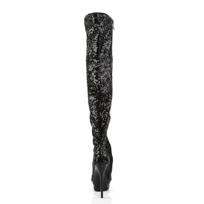 BLONDIE-R-3011 6" Heel, 1 1/2" Dual PF Open Toe Thigh Boot