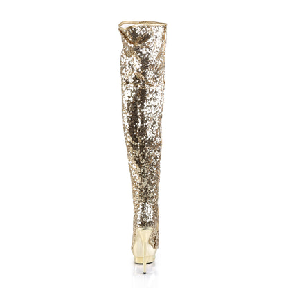 BLONDIE-R-3011 **6" Heel, 1 1/2" Dual PF Open Toe Thigh Boot