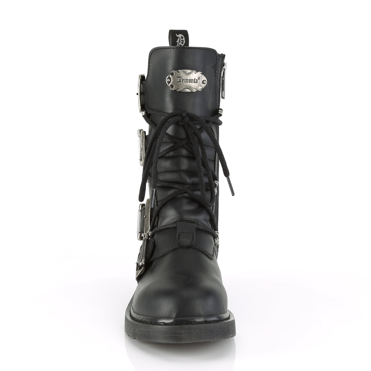 BOLT-265 1 1/4" Heel, Mid-Calf Combat Boot, Side Zip