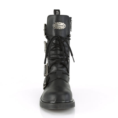 BOLT-265 1 1/4" Heel, Mid-Calf Combat Boot, Side Zip