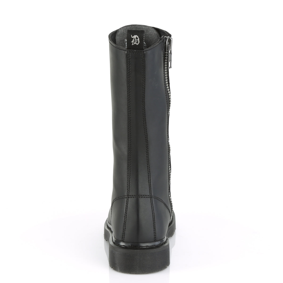 BOLT-300 1 1/4" Heel 14-Eyelet Mid Calf Unisex Vegan Boot, Side Zip