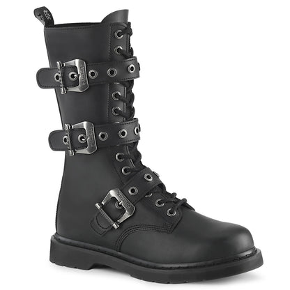 BOLT-330 1 1/4" Heel 14 Eyelet Mid-Calf Combat Boot, Side Zip