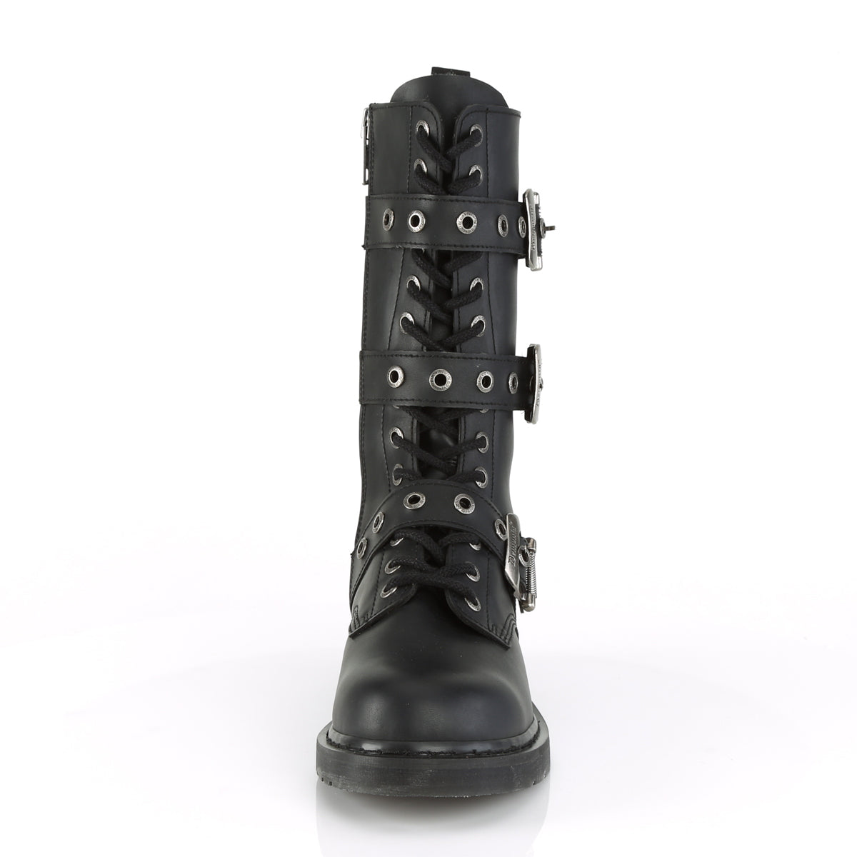 BOLT-330 1 1/4" Heel 14 Eyelet Mid-Calf Combat Boot, Side Zip