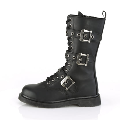 BOLT-330 1 1/4" Heel 14 Eyelet Mid-Calf Combat Boot, Side Zip