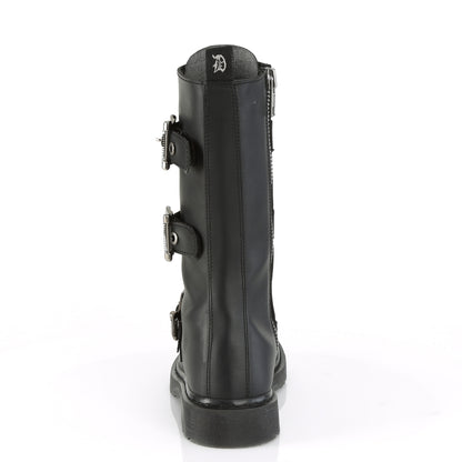 BOLT-330 1 1/4" Heel 14 Eyelet Mid-Calf Combat Boot, Side Zip