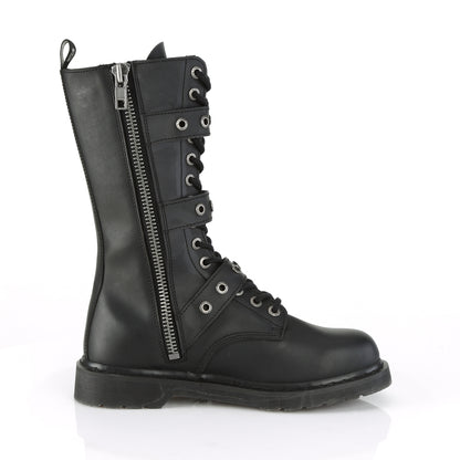 BOLT-330 1 1/4" Heel 14 Eyelet Mid-Calf Combat Boot, Side Zip