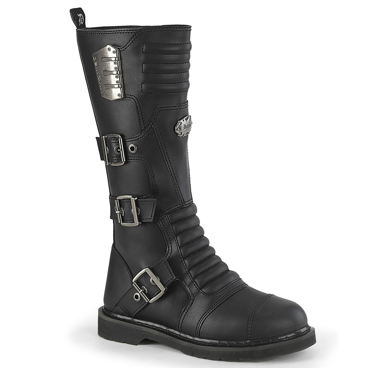 BOLT-405 1 1/4" Heel 20 Eyelet Knee High Combat Boot, Side Zip