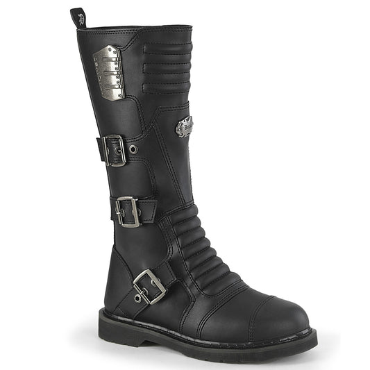 BOLT-405 1 1/4" Heel 20 Eyelet Knee High Combat Boot, Side Zip