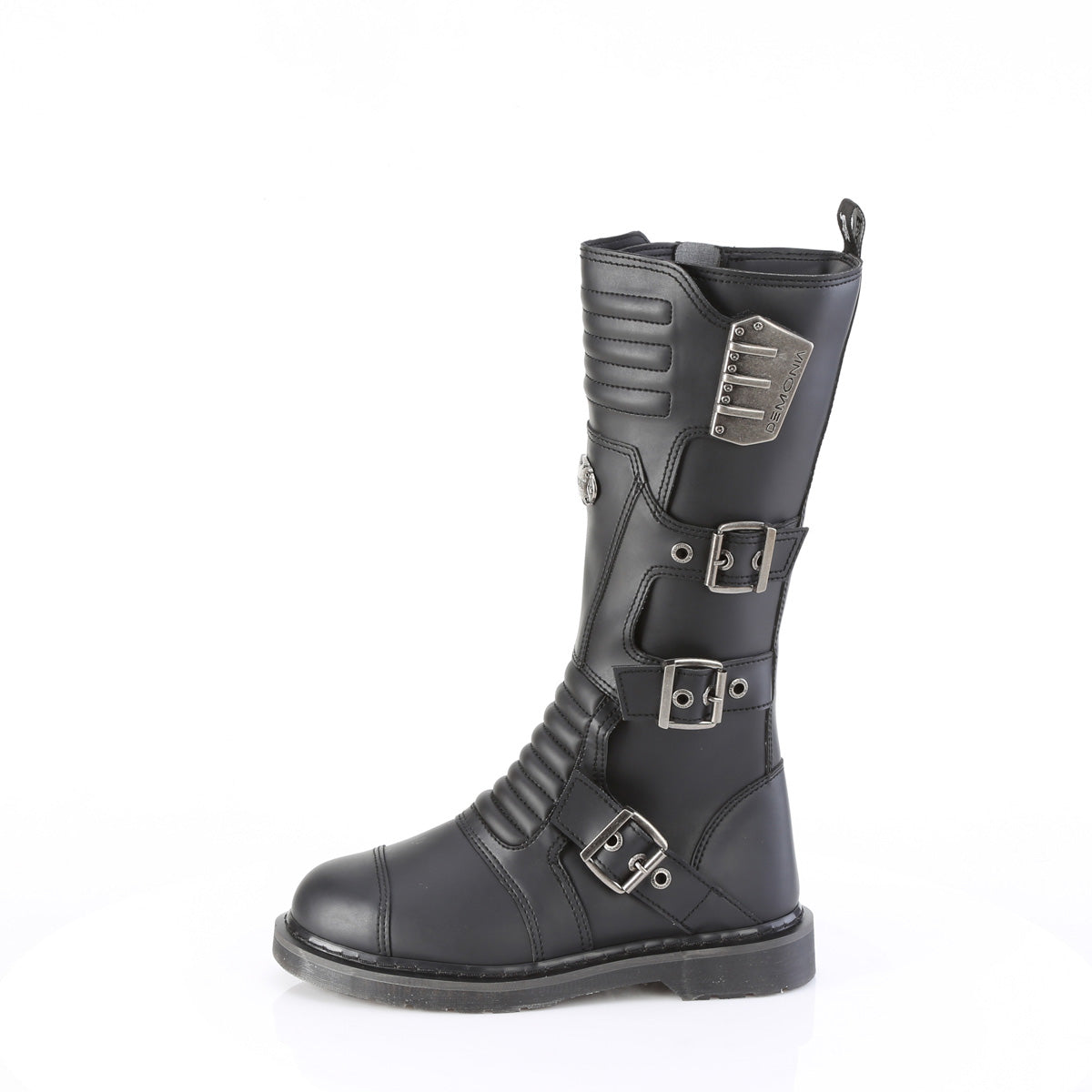 BOLT-405 1 1/4" Heel 20 Eyelet Knee High Combat Boot, Side Zip