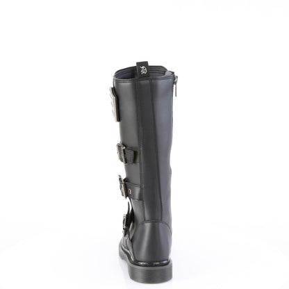 BOLT-405 1 1/4" Heel 20 Eyelet Knee High Combat Boot, Side Zip
