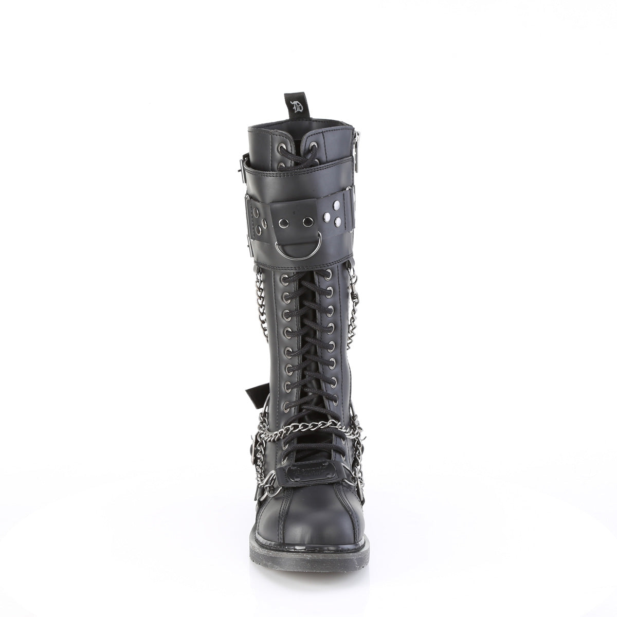 BOLT-415 1 1/4" Heel 20 Eyelet Knee High Combat Boot, Side Zip