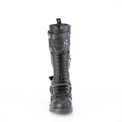 BOLT-415 1 1/4" Heel 20 Eyelet Knee High Combat Boot, Side Zip