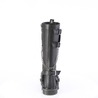 BOLT-415 1 1/4" Heel 20 Eyelet Knee High Combat Boot, Side Zip