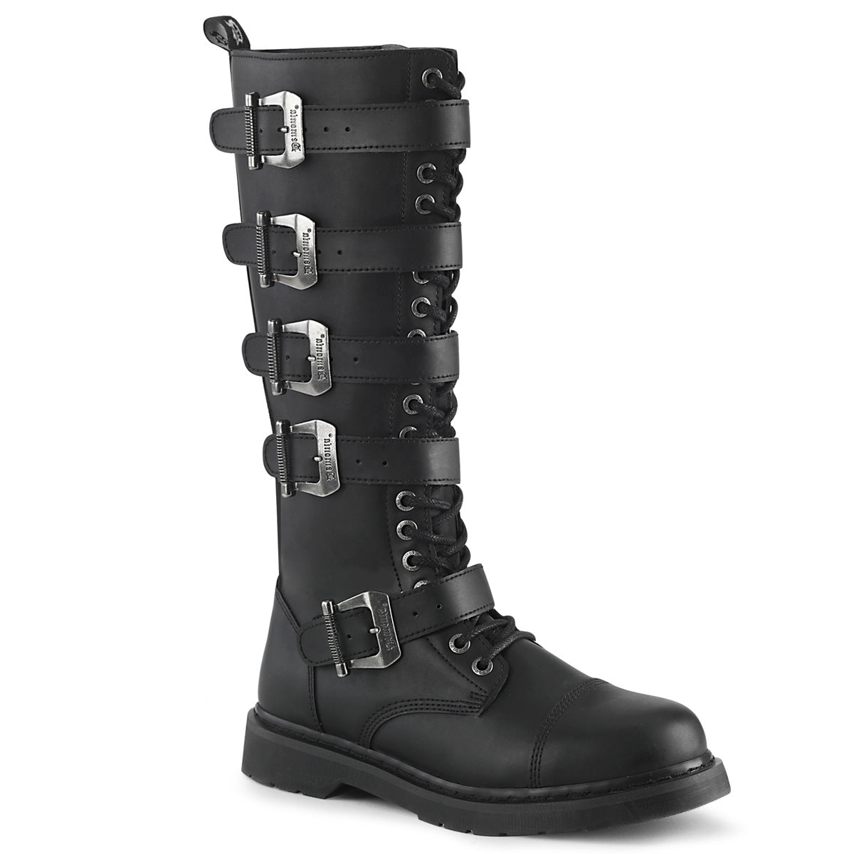 BOLT-425 1 1/4" Heel 20 Eyelet  Knee High Combat Boot, Side Zip