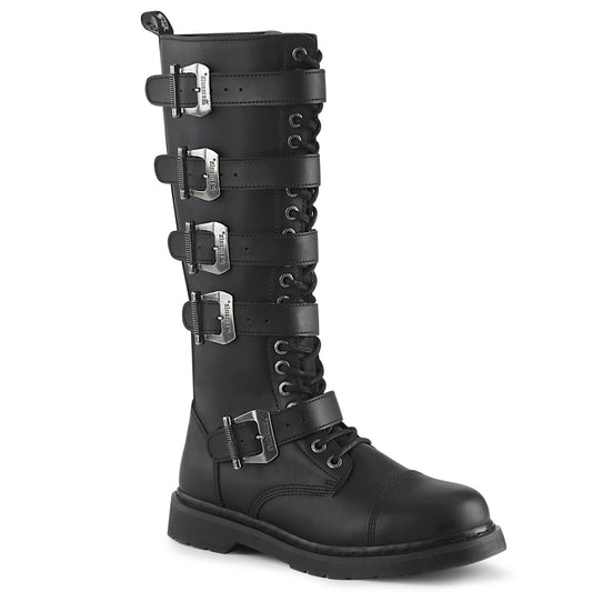 BOLT-425 1 1/4" Heel 20 Eyelet  Knee High Combat Boot, Side Zip