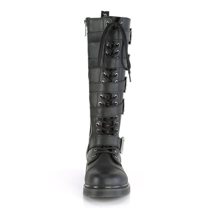 BOLT-425 1 1/4" Heel 20 Eyelet  Knee High Combat Boot, Side Zip