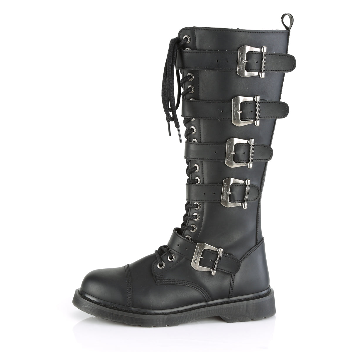 BOLT-425 1 1/4" Heel 20 Eyelet  Knee High Combat Boot, Side Zip
