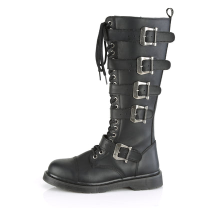 BOLT-425 1 1/4" Heel 20 Eyelet  Knee High Combat Boot, Side Zip