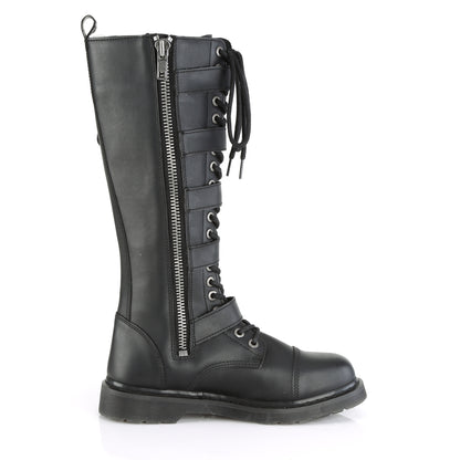 BOLT-425 1 1/4" Heel 20 Eyelet  Knee High Combat Boot, Side Zip
