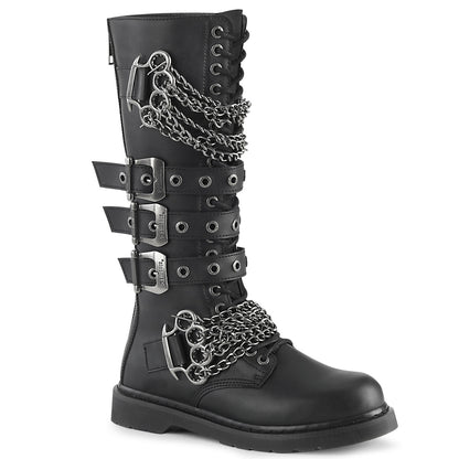 BOLT-450 1 1/4" Heel 20 Eyelet Knee High Combat Boot, Side Zip