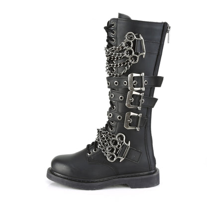 BOLT-450 1 1/4" Heel 20 Eyelet Knee High Combat Boot, Side Zip
