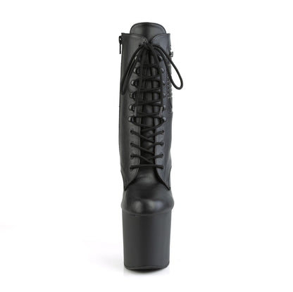 BONDGIRL-1020PK *7 1/2" Gun Heel, 3 1/2" PF Lace-Up Ankle Boot, Side Zip