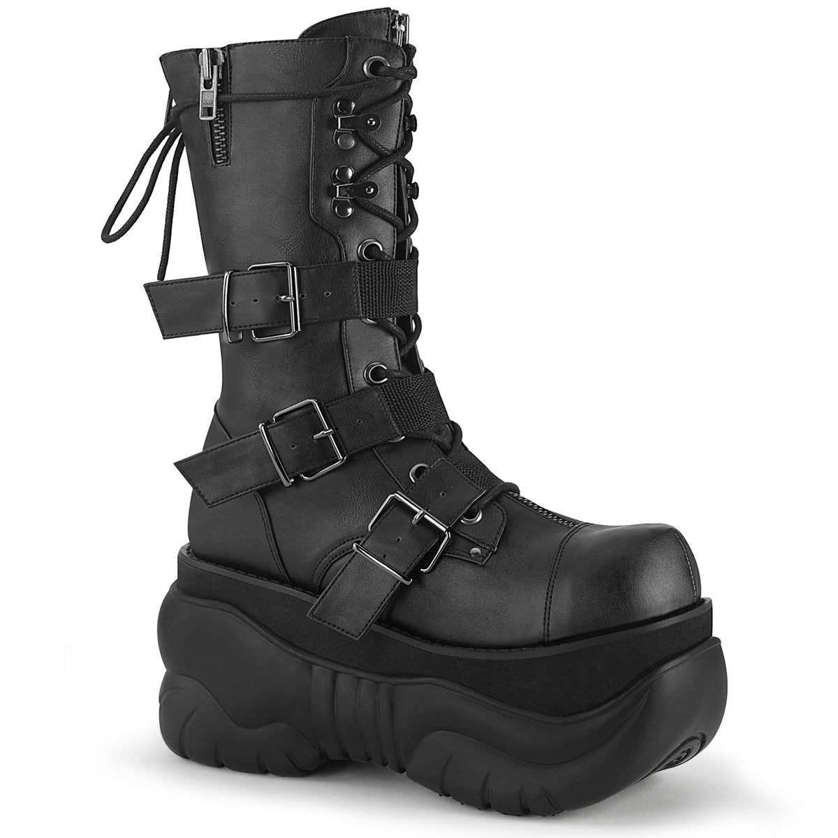 BOXER-230 4" PF Lace-Up  Mid Calf Boot, Back Metal Zipper