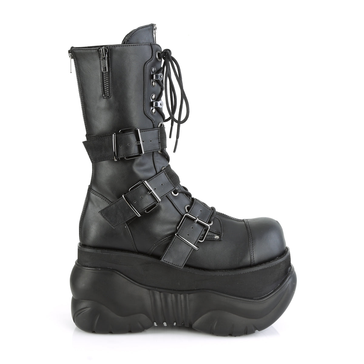 BOXER-230 4" PF Lace-Up  Mid Calf Boot, Back Metal Zipper