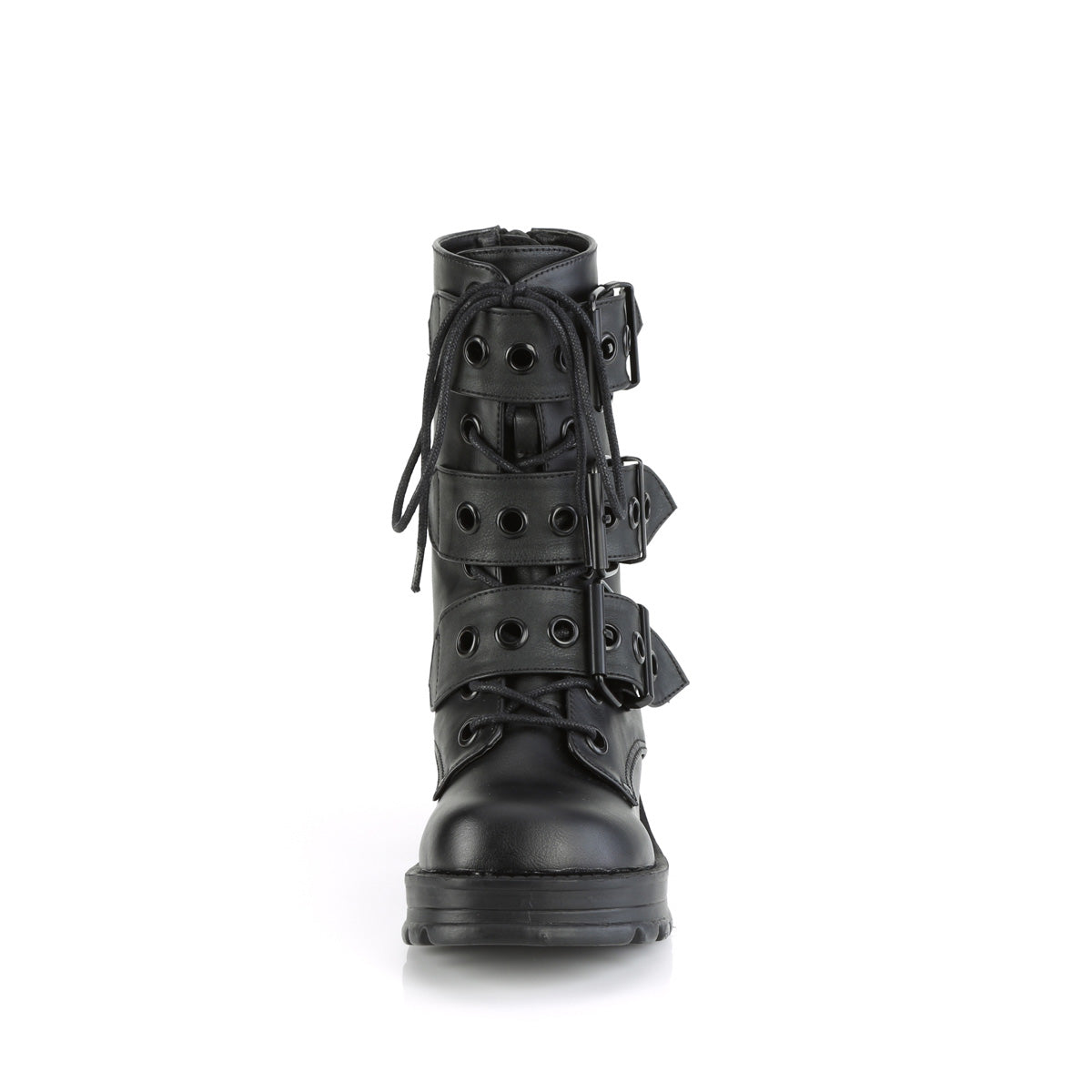 BRATTY-118 2 3/4" Heel, 1" Platform Lace-Up Ankle Boot, Inside Zip