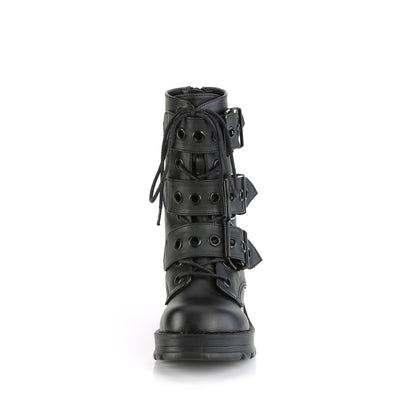 BRATTY-118 2 3/4" Heel, 1" Platform Lace-Up Ankle Boot, Inside Zip