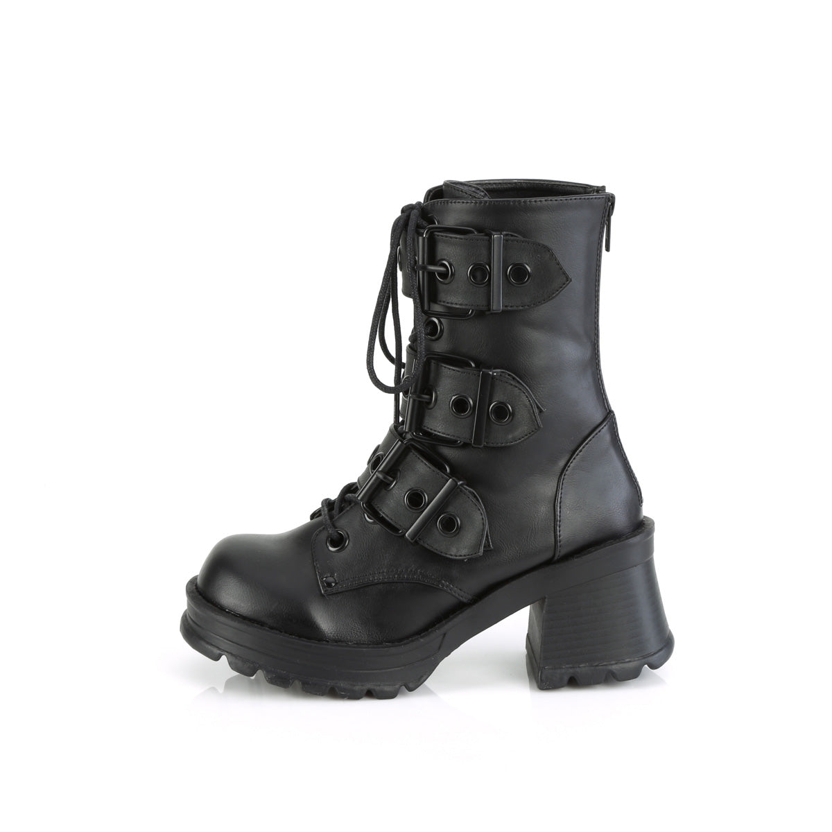 BRATTY-118 2 3/4" Heel, 1" Platform Lace-Up Ankle Boot, Inside Zip