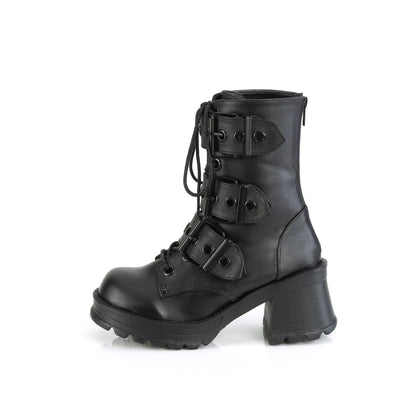 BRATTY-118 2 3/4" Heel, 1" Platform Lace-Up Ankle Boot, Inside Zip