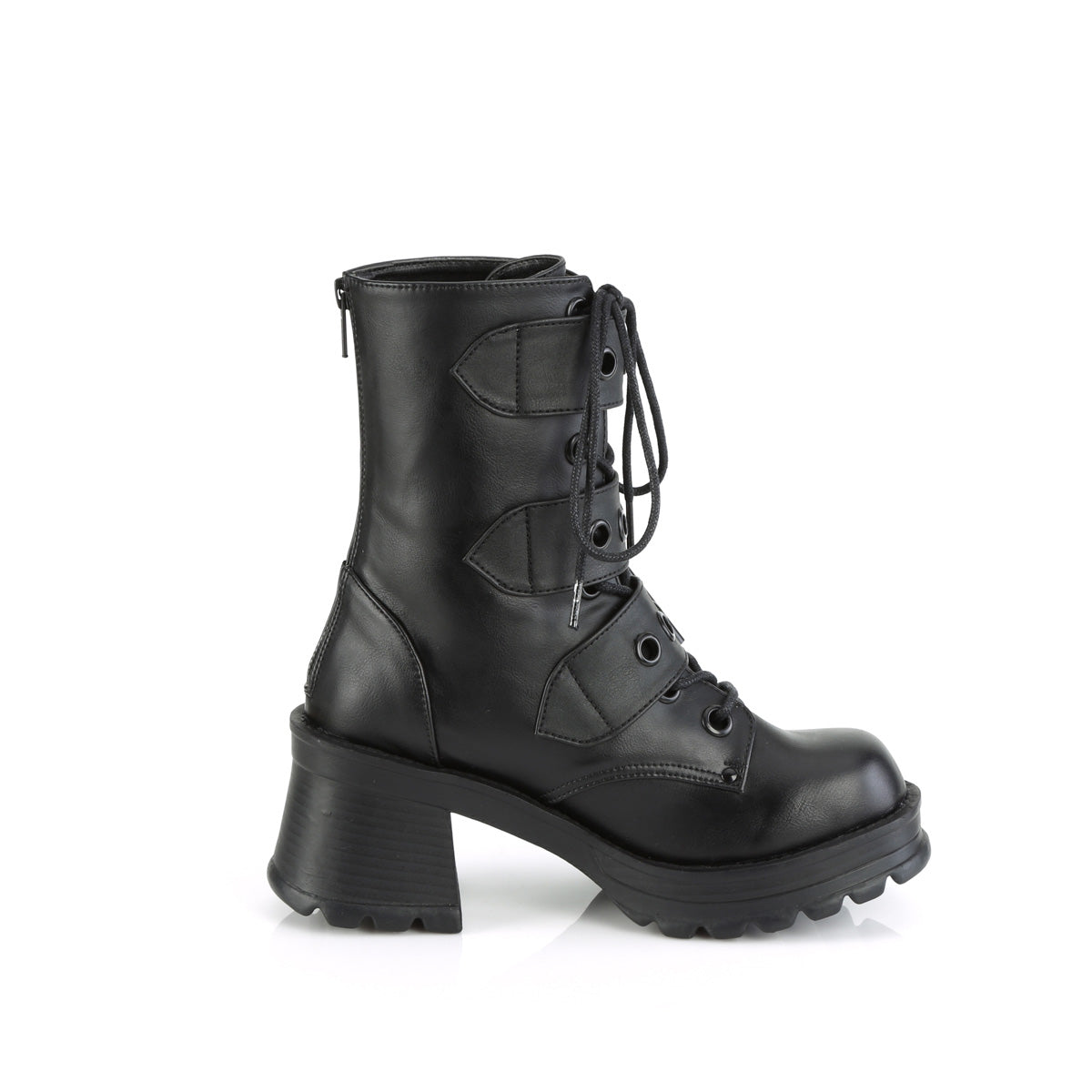 BRATTY-118 2 3/4" Heel, 1" Platform Lace-Up Ankle Boot, Inside Zip