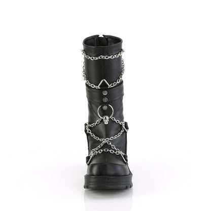 BRATTY-120 **2 3/4" Heel, 1" Platform Mid-Calf Boot, Back Zip