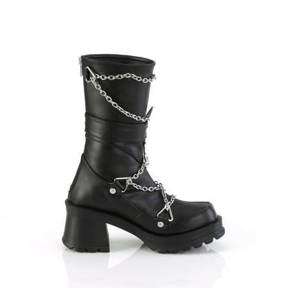 BRATTY-120 **2 3/4" Heel, 1" Platform Mid-Calf Boot, Back Zip