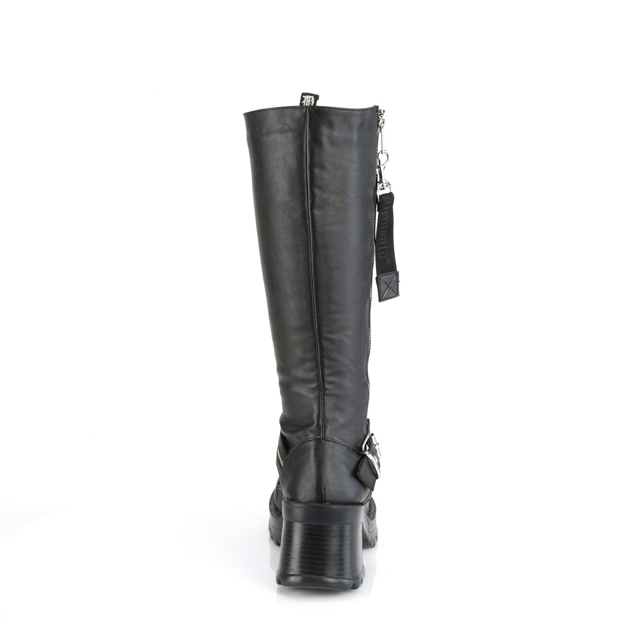 BRATTY-206 *2 3/4" Heel, 1" Platform Lace-Up Knee High Boot, Outer Zip
