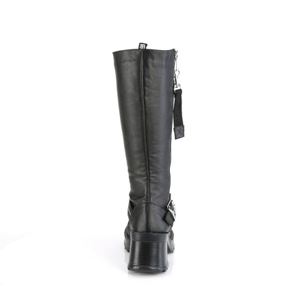 BRATTY-206 *2 3/4" Heel, 1" Platform Lace-Up Knee High Boot, Outer Zip