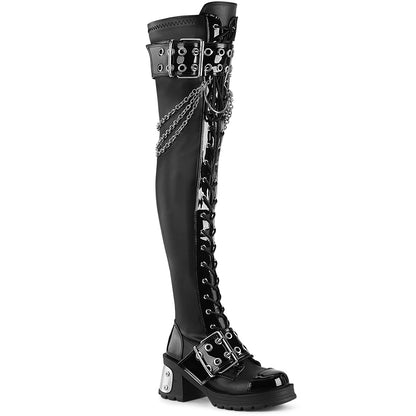 BRATTY-304 2 3/4" Chunky Heel, 1" PF Over-The-Knee Boot, Inside Zip