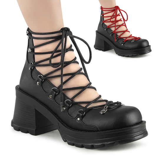 BRATTY-32 2 3/4" Heel, 1" Platform Lace-Up Ankle High Shoe