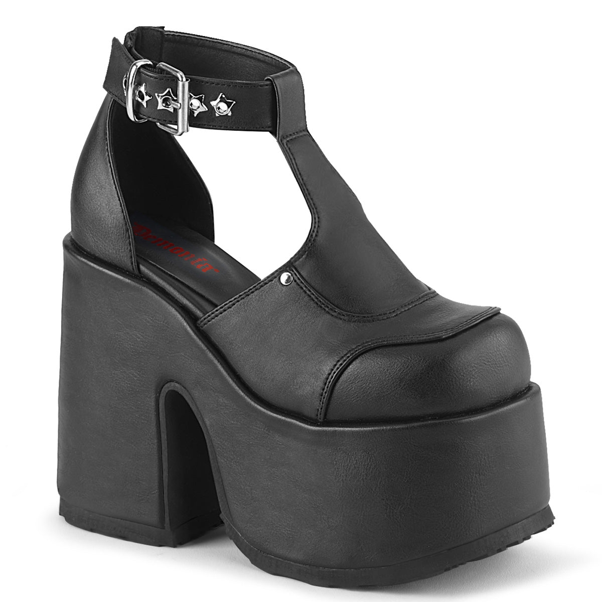 CAMEL-103 5" Chunky Heel, 3" Platform Eyelet T-Strap Sandal
