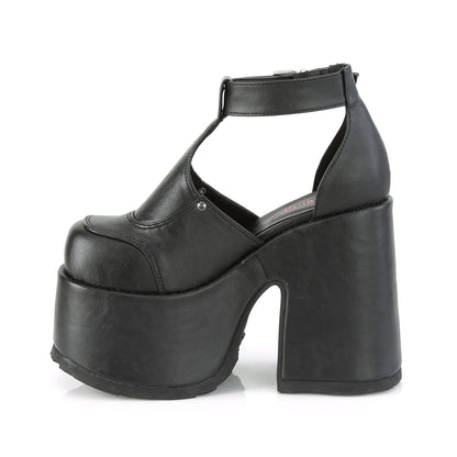 CAMEL-103 5" Chunky Heel, 3" Platform Eyelet T-Strap Sandal